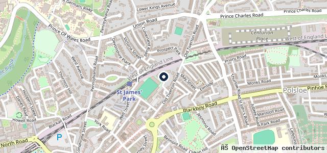 Map showing the location of Parkside Garage (Exeter) ltd