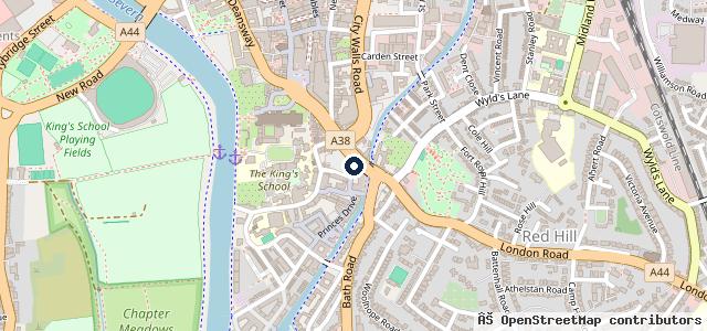 Map showing the location of Streffords of Worcester | Worcester