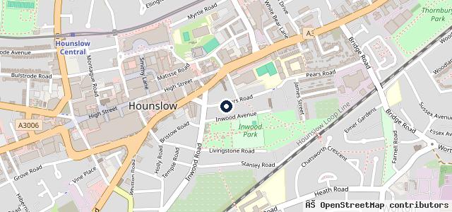 Map showing the location of Hounslow MOT Centre