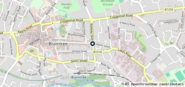 Map showing the location of Gates Peugeot Braintree