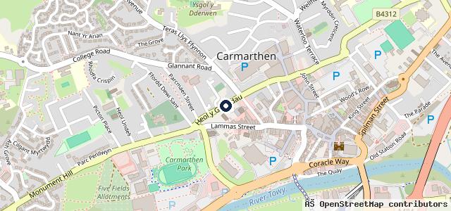 Map showing the location of Vauxhall Cawdor Cars Carmarthen