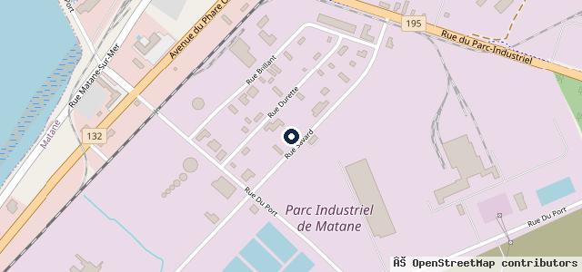 Map showing the location of Carrosserie Procolor Matane