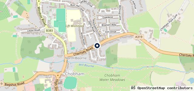 Map showing the location of Allans of Chobham
