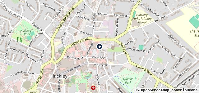 Map showing the location of ATS Euromaster Hinckley