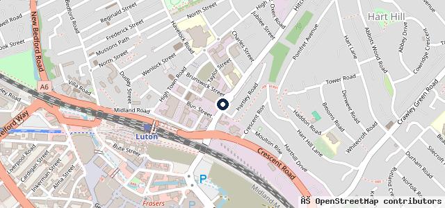 Map showing the location of Luton MOT Servicing Centre