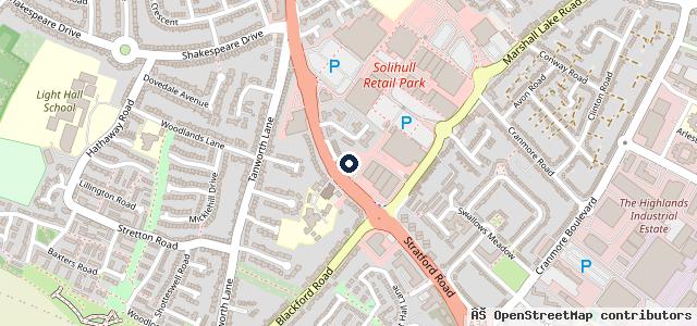 Map showing the location of Listers Jaguar Solihull