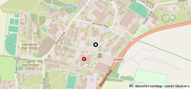 Map showing the location of RAF Lakenheath Auto Hobby Complex