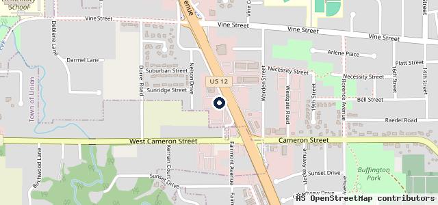 Map showing the location of Auto Care Center