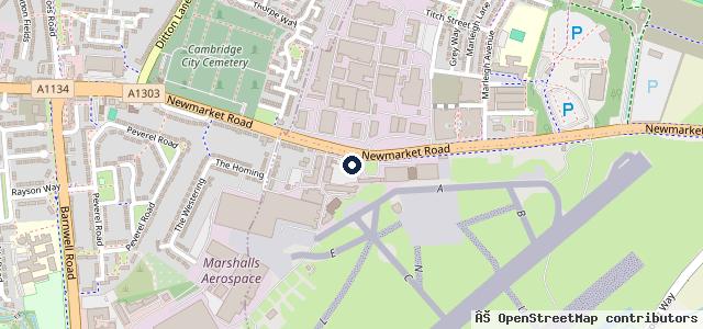 Map showing the location of Marshall FordStore Cambridge