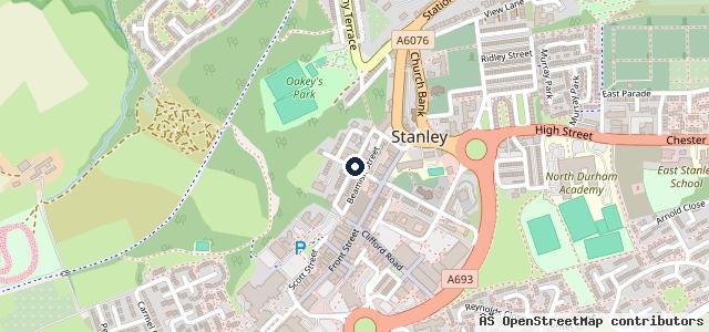 Map showing the location of Beamish Street Garage