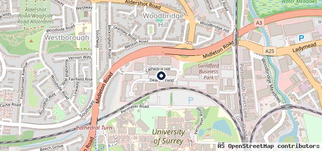 Map showing the location of Motormech Guildford LTD