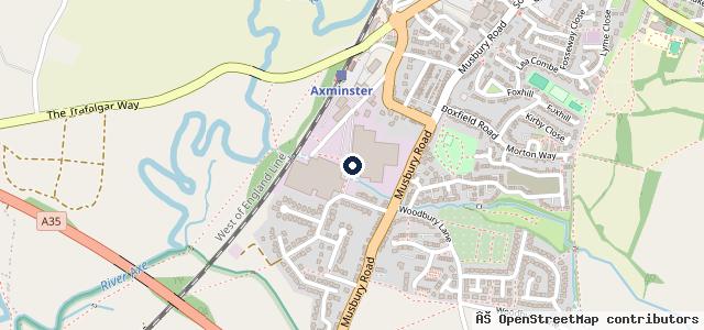 Map showing the location of Axminster MOT Centre