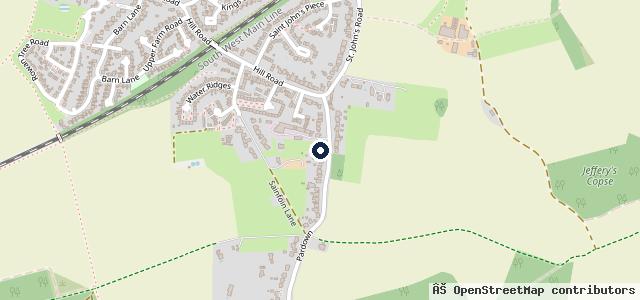 Map showing the location of Bakers Yard Pardown