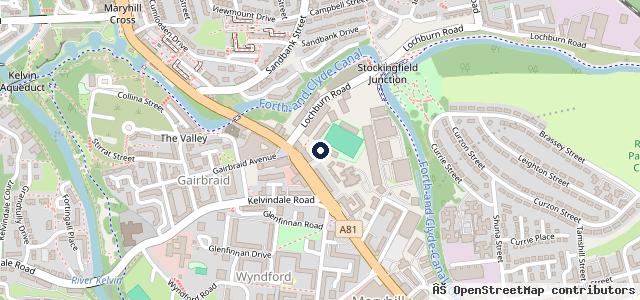 Map showing the location of Maryhill MOT Centre