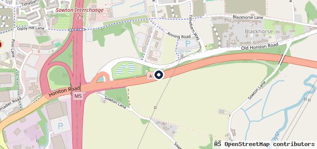 Map showing the location of Clyst Garage