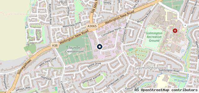 Map showing the location of Bishops Hull Motors