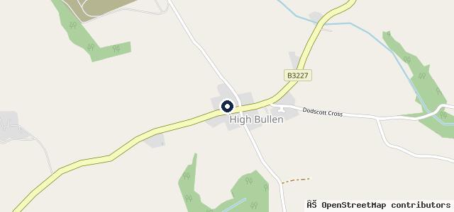 Map showing the location of High Bullen Garage
