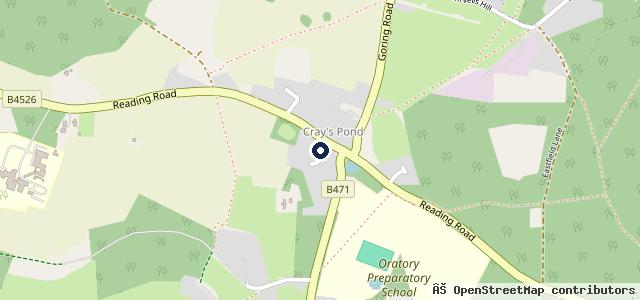 Map showing the location of Cray's Pond Garage