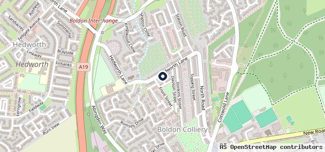 Map showing the location of Boldon Motor Shop