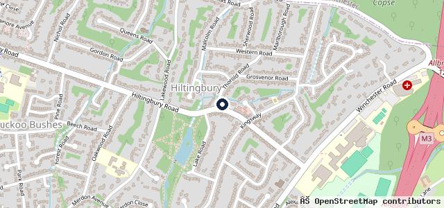 Map showing the location of Chandlers Ford Service Centre
