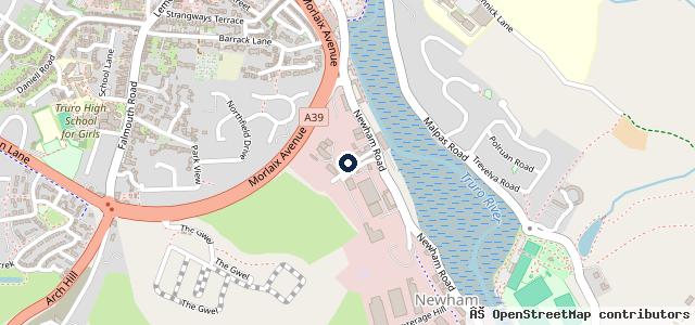 Map showing the location of Brooklands Garage Truro