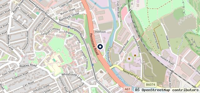 Map showing the location of Vertu Mazda Sheffield
