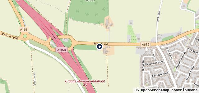 Map showing the location of Boston Spa Garage
