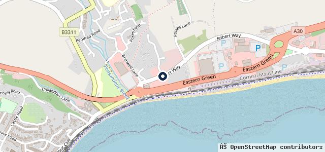 Map showing the location of ATS Euromaster Penzance