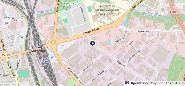 Map showing the location of Crewe Audi