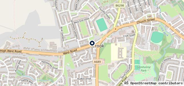 Map showing the location of Crook Garage Services