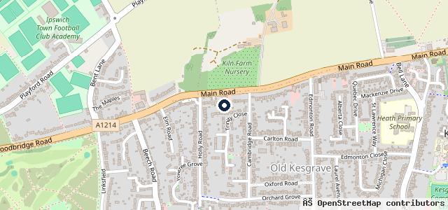 Map showing the location of Kesgrave Cars