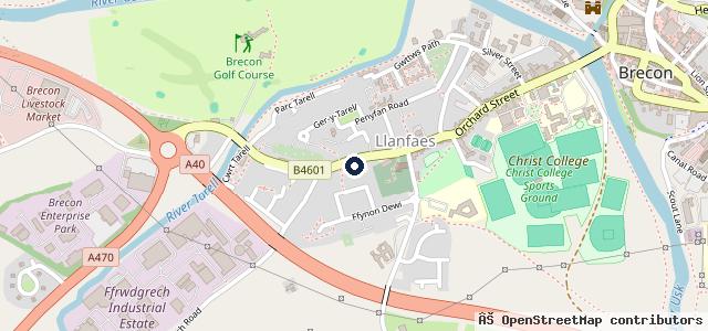 Map showing the location of Brecon Car Sales