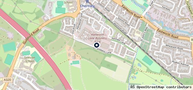 Map showing the location of Chertsey MOT's 4u