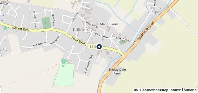 Map showing the location of Vauxhall Twells Of Billinghay