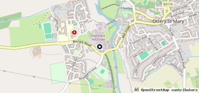 Map showing the location of Riverside Motors | Ottery Saint Mary