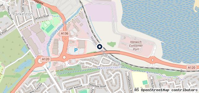 Map showing the location of Harwich MOT