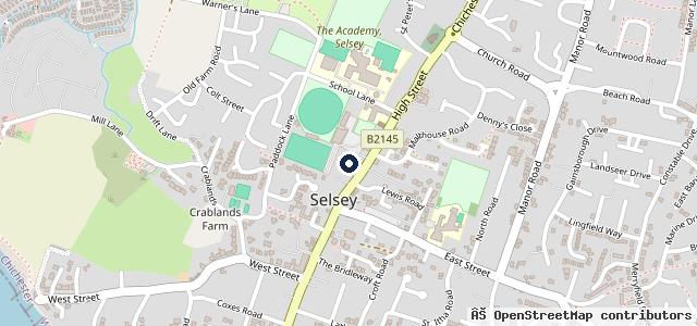 Map showing the location of Hillfield Garage