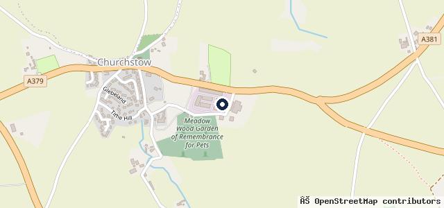 Map showing the location of Churchstow MOT Centre