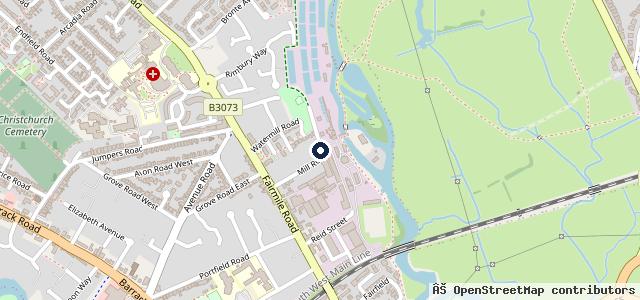 Map showing the location of Mill Road Motors | Christchurch, Dorset