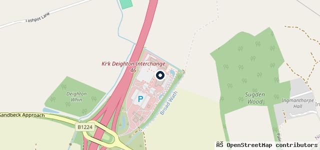 Map showing the location of Moto Wetherby