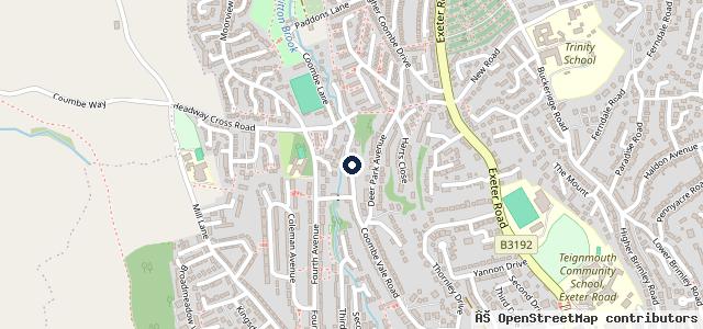 Map showing the location of Coombe Vale Garage