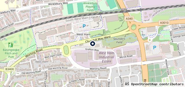 Map showing the location of Vauxhall Snows Basingstoke