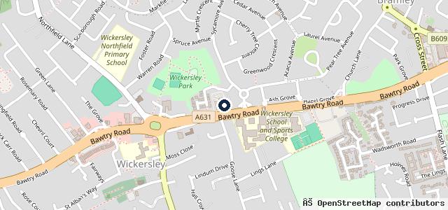 Map showing the location of Volkswagen Rotherham