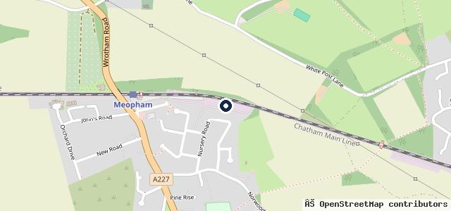 Map showing the location of Meopham Garage