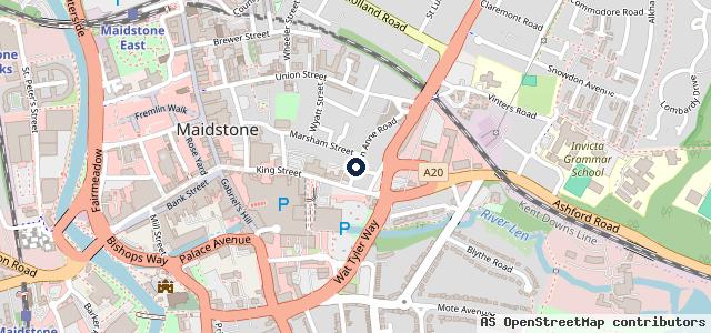 Map showing the location of Queen Anne MOT Centre