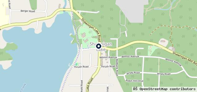 Map showing the location of Shawnigan Garage