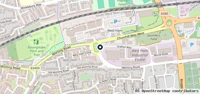 Map showing the location of Vauxhall Snows Basingstoke