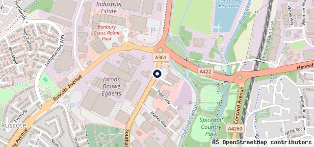 Map showing the location of Vertu Peugeot Banbury