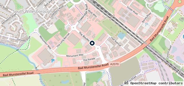 Map showing the location of Barretts BMW Canterbury