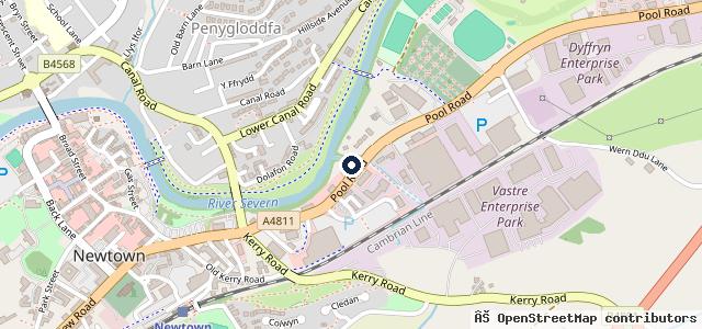 Map showing the location of Arthurs Vauxhall Newtown